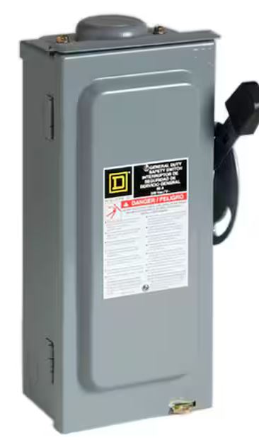 60 Amp 240-Volt 2-Pole Fused Outdoor General Duty Safety Switch - 91001800022