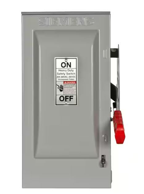 Heavy Duty 30 Amp 240-Volt 3-Pole Outdoor Fusible Safety Switch with Neutral