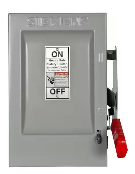 Heavy Duty 60 Amp 600-Volt 3-Pole Indoor Non-Fusible Compact Safety Switch - 9516939