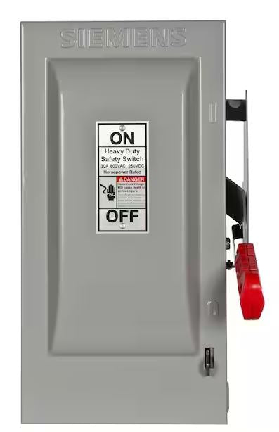 Heavy Duty 30 Amp 600-Volt 3-Pole Indoor Fusible Safety Switch with Neutral