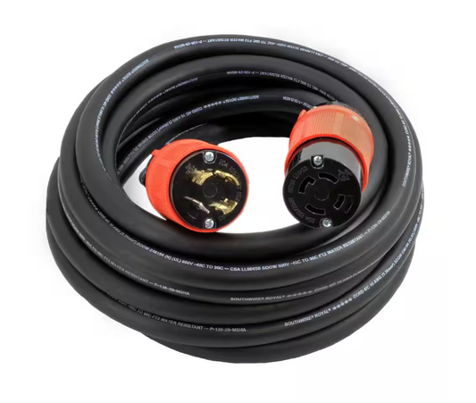 100 ft. 10/4 Soow Nema L14-30 125-Volt/250-Volt 30 Amp Generator Rubber Extension Cord - 91008744044