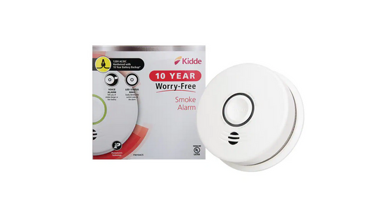 10 Year Worry-Free Hardwired Smoke Detector with Voice Alarm and Ambient Light Ring - 91003187544