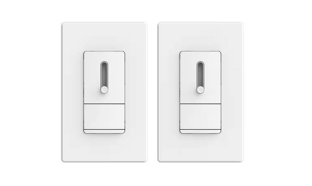 Slide Dimmer Switch for Dimmable LED ,CFL,Incandescent Bulbs ,Single Pole/ 3-Way,Wall Plate Included, White (2-Pack) - 91005750390