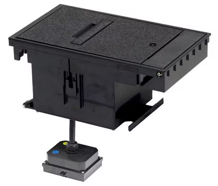 Wiremold 2-Gang Black Outdoor Weatherproof Ground Box Assembly, 20 Amp Duplex Receptacles - 91005530435