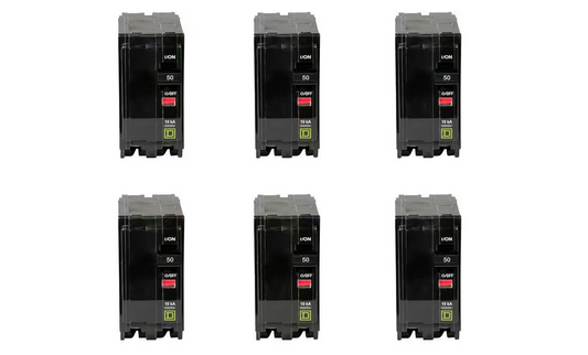 QO 50 Amp 2-Pole Circuit Breaker (6-pack) - 91005370699