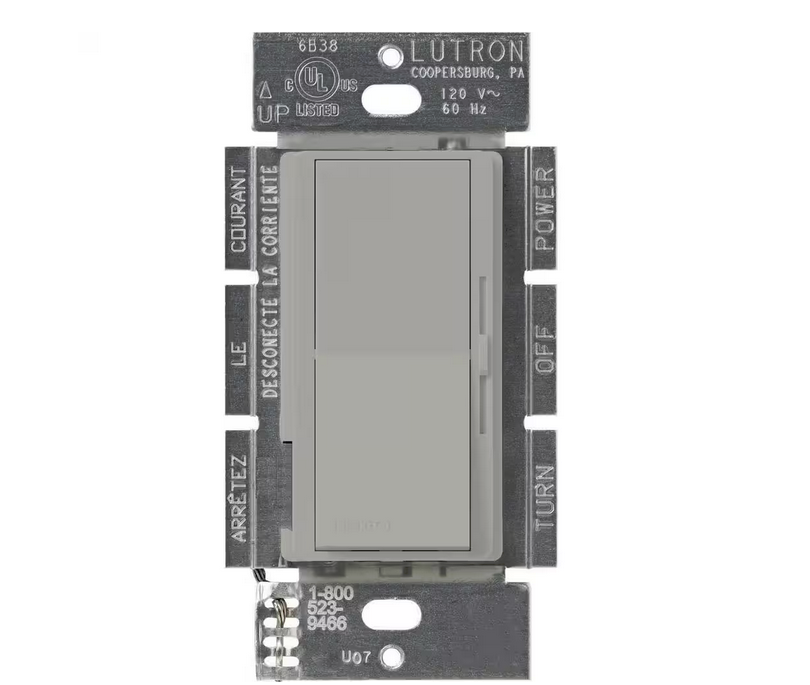 Diva 3-Speed Fan Control, Single-Pole/3-Way, 1.5 Amp, Gray (DVFSQ-F-GR)