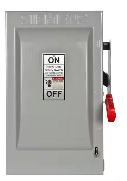 Heavy Duty 60 Amp 240-Volt 2-Pole Indoor Fusible Safety Switch with Neutral - 9516939