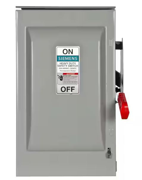 Heavy Duty 30 Amp 600-Volt 3-Pole Outdoor Oversized Fusible Safety Switch - 9516939