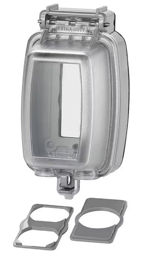 Decora/GFCI 1-Gang Extra Heavy Duty Raintight While-In-Use Device Mount Vertical Cover with Lid, Clear - 91002489820