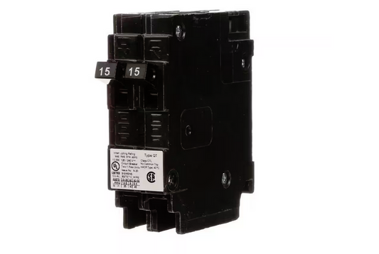 15 Amp Tandem Single Pole Type QT Circuit Breaker - 9992562