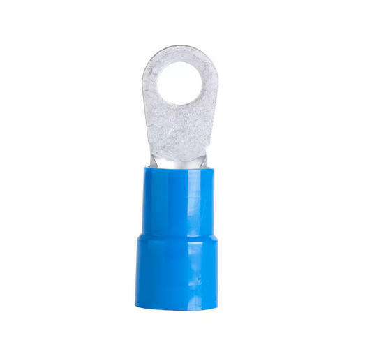 6 AWG Stud 1/2 Ring Terminal, Blue (Case of 10)