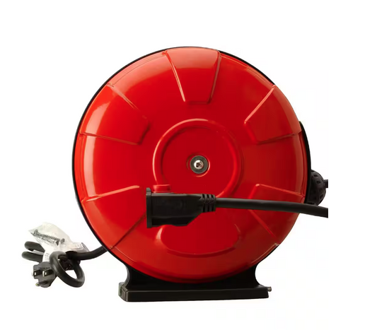 30 ft. 14/3 SJTW Retractable Cord Reel with Locking Plug