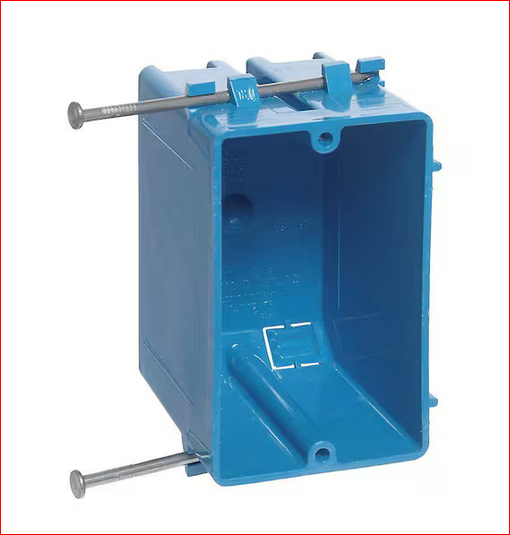 1-Gang 18 cu. in. Blue PVC New Work Electrical Switch and Outlet Box - 9202479