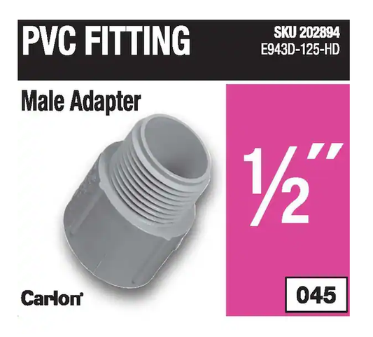 1/2 in. PVC Male Adapter - 9202894