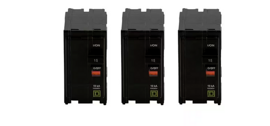 QO 15 Amp 2-Pole Circuit Breaker (3-Pack) - 91003146426
