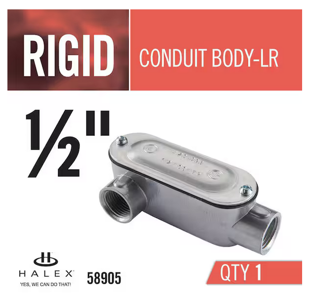 1/2 in. Rigid Type LR Threaded Conduit Body with Cover and Gasket - 9606200