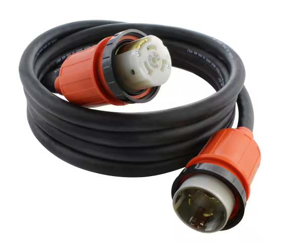 25 ft. 6/4 SOOW NEMA SS2-50 50 Amp 125/250-Volt Marine Boat Rubber Power Cord - 91008300959