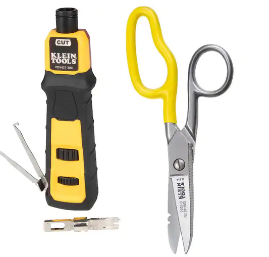 Impact Punch Down Tool and Heavy-Duty Scissors Tool Set - 91009478757