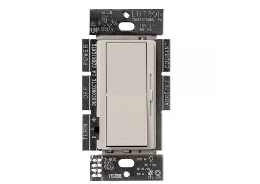Diva Dimmer Switch for Magnetic Low Voltage, 450-Watt/Single-Pole, Taupe (DVSCLV-600P-TP)