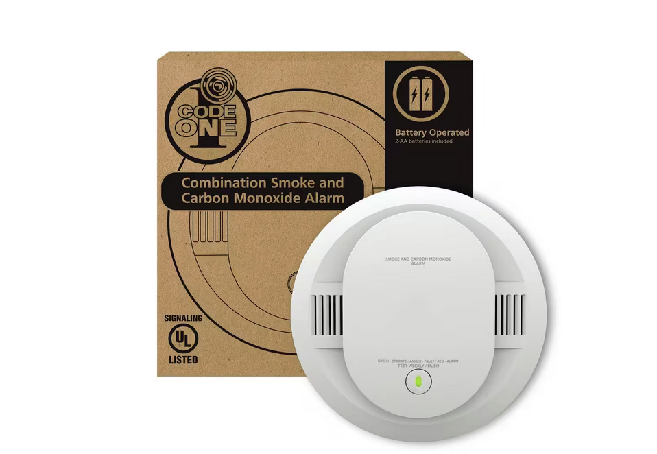 Code One Smoke & Carbon Monoxide Detector Powered by 2-AA Battery - 91008622057