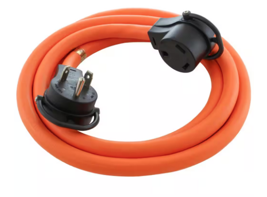 75 ft. 30 Amp 125V NEMA TT-30 RV Rubber Extension Cord With Handle - 91008300964