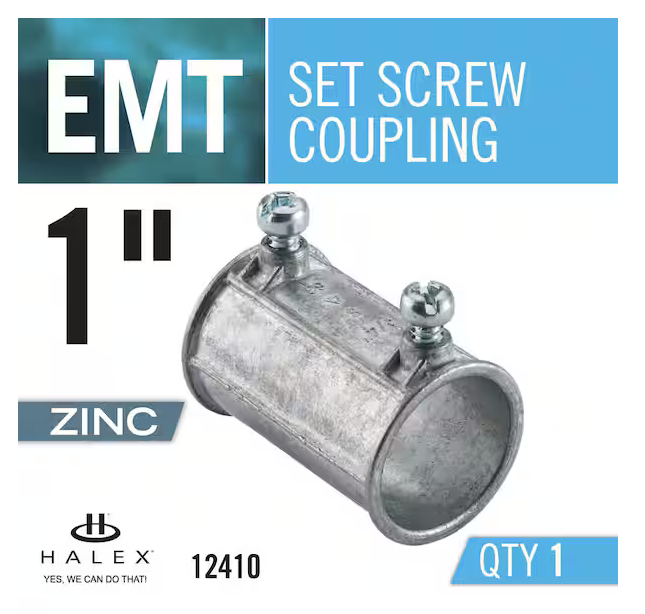 1 in. Standard Fitting Electrical Metallic Tube (EMT) Set-Screw Coupling - 9934594