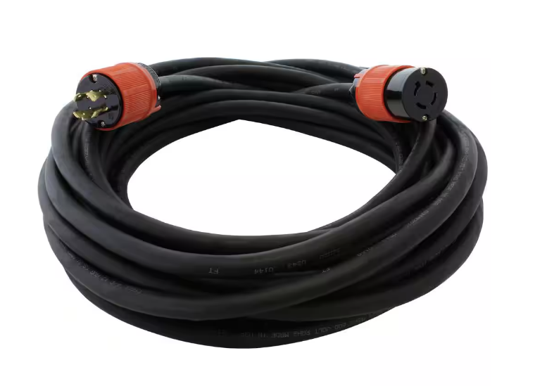 75 ft. SOOW 12/4 NEMA L15-20 20 Amp 3-Phase 250-Volt Industrial Rubber Extension Cord - 91008300891