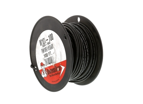 Stranded Copper THHN Wire 10GA 600V Black 100' - 978662