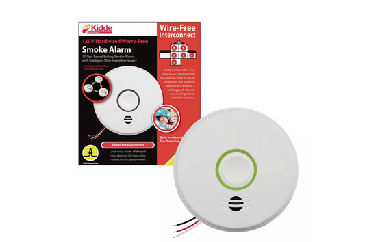 10 Year Worry-Free Hardwired Smoke Detector with Intelligent Wire-Free Voice Interconnect - 91003331522