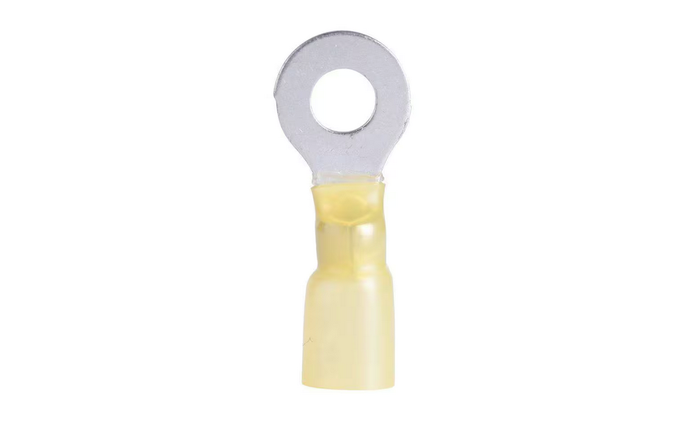 12-10 AWG 8-10 Stud Ring Spade Terminal, Yellow (5-Pack) - 9279357