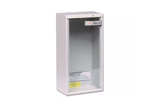 23 in. H x 6 in. W x 7.5 in. D 10 lb. Heavy-Duty Steel Surface Mount Fire Extinguisher Cabinet in White - 91000497440