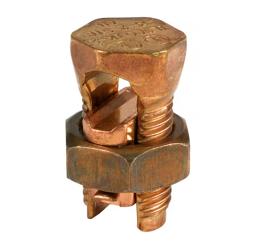Copper Split Bolt Connector, Conductor Range for Equal Main and Tap 4 Sol to 8 Sol (3-Pack) - 91006426868