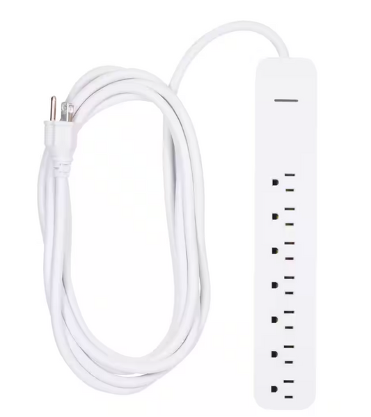 Pro Series 1,080-Joules 7-Outlet Surge Protector with 12 ft. Cord, White - 91003578164