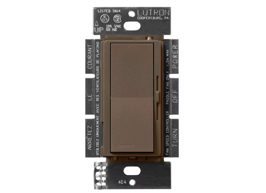 Diva 3-Speed Fan Control, Single-Pole/3-Way, 1.5 Amp, Espresso (DVSCFSQ-F-EP) - 91009502965