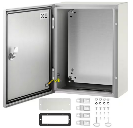 Electrical Enclosure 16 in. x 12 in. x 6 in. NEMA Waterproof Junction Box Steel with Mounting Plate for Outdoor Indoor - 91007824579