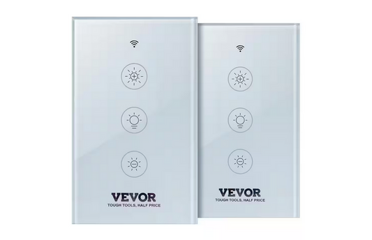 LED Wi-Fi Dimmable Switch 2 Amp Smart Illuminated Touch Dimmer Light Switch White with Panel APP Remote Control (2-Pack) - 91011140705