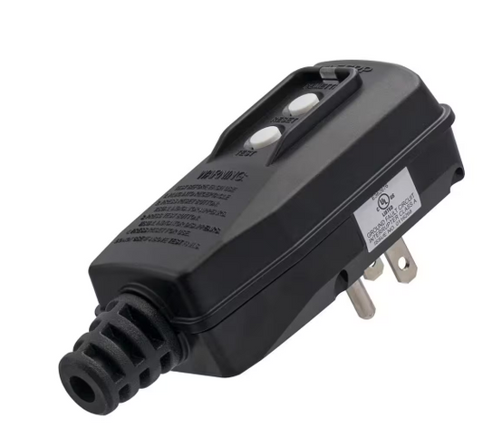 4.67 in. 15 Amp Manual Reset 3 Prong Portable GFCI Replacement Plug Assembly - 91008252930