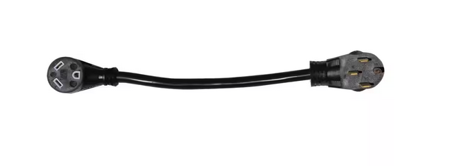 50 Amp Plug (14-50P) to - Right Angle 30 Amp Receptacle (TT-30R) RV Adapter - 91003058378