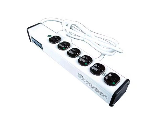 Wiremold 6-Outlet 15 Amp Special Use Hospital Grade Power Strip, 6 ft. Cord - 91000541622