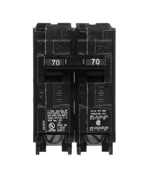 70 Amp 2-Pole Type QP Circuit Breaker  - 9327949