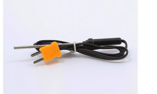 K Type Thermocouple - Length 1000 mm, Plug Length 12 mm, Range Minus 40°C to 600°C (Minus 40°F to 1112°F) - 91009907554