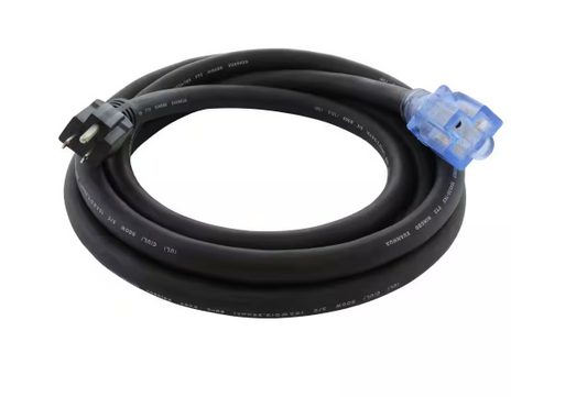 25 ft. SOOW 10-Gauge 3-Prong NEMA 5-15P to NEMA 5-20R 15 Amp/20 Amp Super Duty Rubber Extension Cord - 91008343584