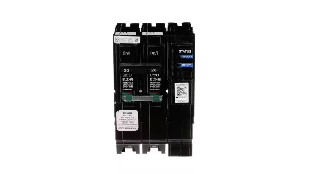 Smart Circuit Breaker 2-Pole 20 Amp 120-Volt/240-Volt 10 kA Interrupt Rating - 91008471034