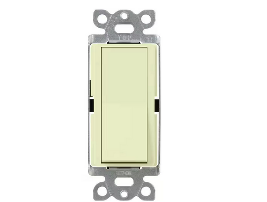 Claro On/Off Switch with Locator Light, 15 Amp/4 Way, Almond (CA-4PSNL-AL)