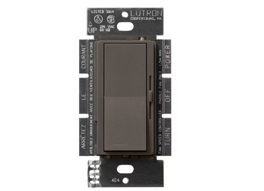 Diva 3-Speed Fan Control, Single-Pole/3-Way, 1.5 Amp, Truffle (DVSCFSQ-F-TF) - 91009500801