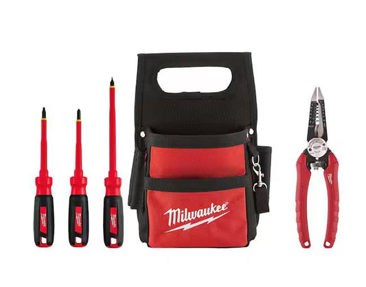 Electrician's Hand Tool Set With Tool Pouch (5-Piece) -