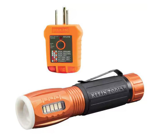 LED Flashlight with Worklight and GFCI Receptacle Tester Tool Set