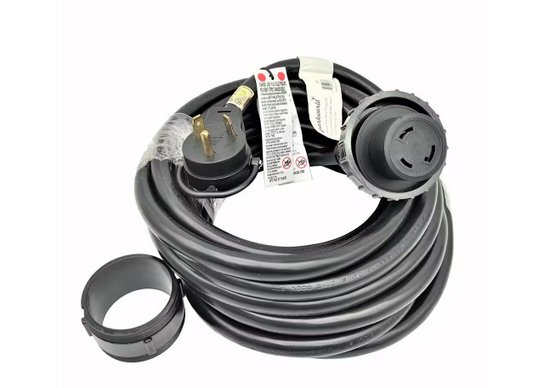 25 ft. 10/3 STW RV Shore Power 30 Amp 125-Volt TT-30P to Twist Locking L5-30R Adapter Extension Cord - 91007201389