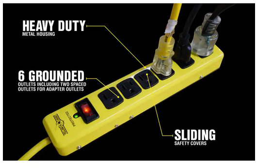 15 ft. 6-Outlet 1,440-Joule Surge Protector Power Strip - 91002771810