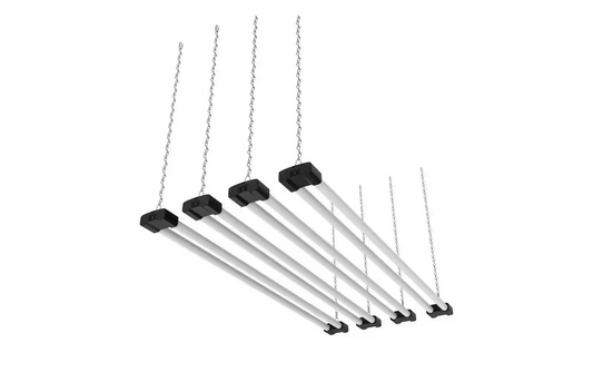 4 ft. 300-Watt Equivalent Integrated LED Black Shop Light with Inline Switch 5000K 4000 Lumens Linkable (4-Pack) - 91010408210